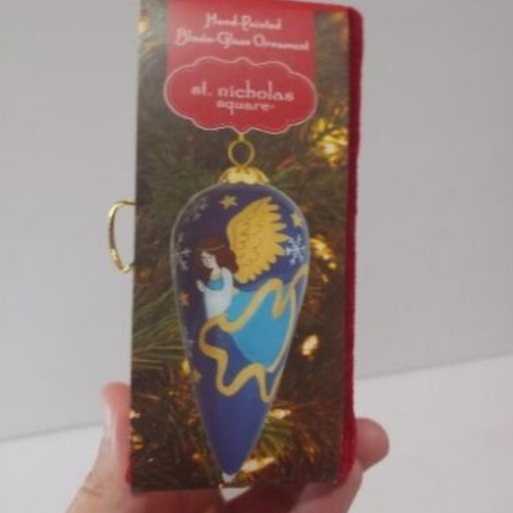 L' Bien St. Nicholas Square Teardrop Ornament Hand Painted & Blown Christmas - Picture 4 of 7